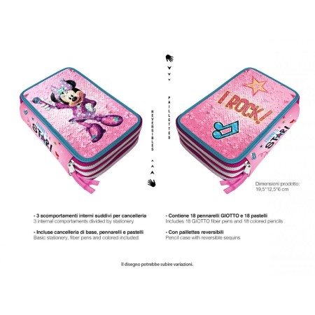 CORREDI 3 ZIP GIOTTO TURBOCOLOR MINNIE REVERSIBILE