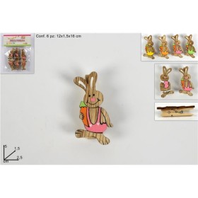 MOLLETTINE LEGNO CONIGLIETTO SET 6 PZ