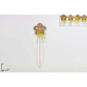 SPILLONI FIORE LEGNO C/GALLINA
