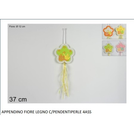APPENDINO FIORE LEGNO C/PENDENI PERLE