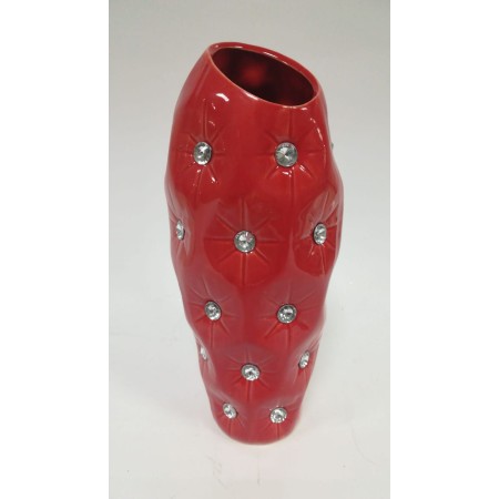 VASI DIAMANTI 24CM BIANCO/ROSSO