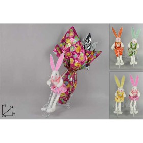 CONIGLIO CON BICICLETTA METALLO C/CESTINO