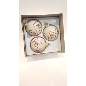 3 SFERE NATALIZIE BIANCO/ROSSO.