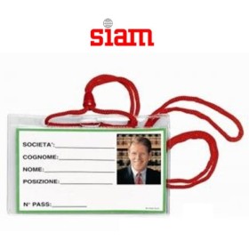 PORTABADGE CON SPILLA 100PZ SIAM ROSSO