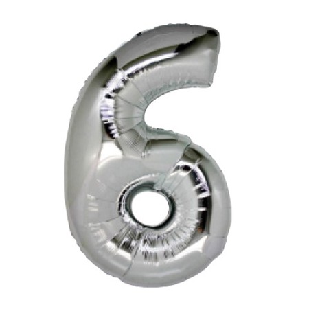 PALLONCINI ARGENTO NUMERO 6 18CM