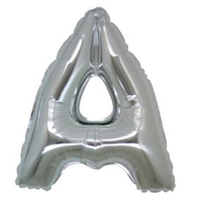PALLONCINI ARGENTO LETTERA A 18CM.