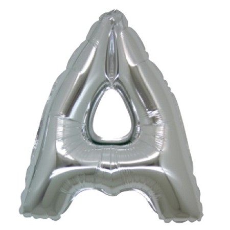 PALLONCINI ARGENTO LETTERA A 18CM.