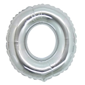 PALLONCINI ARGENTO LETTERA O 18CM.