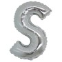 PALLONCINI ARGENTO LETTERA S 18CM