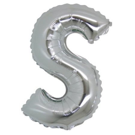 PALLONCINI ARGENTO LETTERA S 18CM