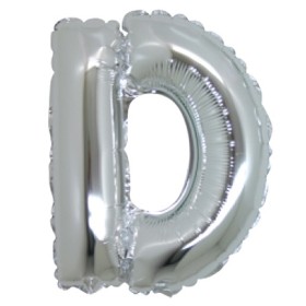 PALLONCINI ARGENTO LETTERA D 18CM