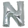 PALLONCINI ARGENTO LETTERA N 18CM.
