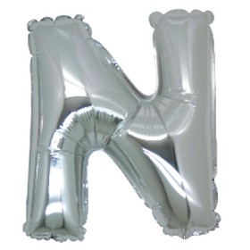 PALLONCINI ARGENTO LETTERA N 18CM.