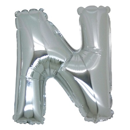 PALLONCINI ARGENTO LETTERA N 18CM.