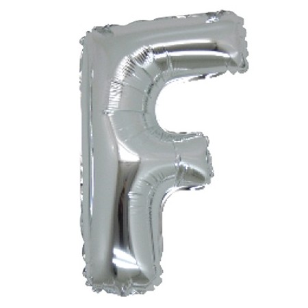 PALLONCINI ARGENTO LETTERA F 18CM.