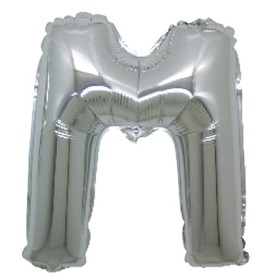 PALLONCINI ARGENTO LETTERA M 18CM
