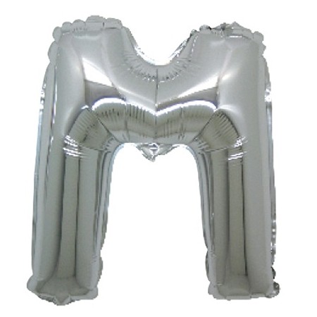 PALLONCINI ARGENTO LETTERA M 18CM