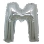 PALLONCINI ARGENTO LETTERA M 18CM