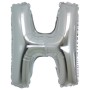 PALLONCINI ARGENTO LETTERA H 18CM.