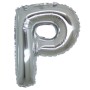 PALLONCINI ARGENTO LETTERA P 18CM.