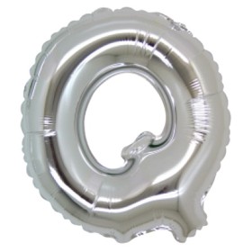 PALLONCINI ARGENTO LETTERA Q 18CM.