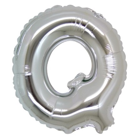 PALLONCINI ARGENTO LETTERA Q 18CM.