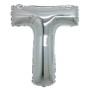 PALLONCINI ARGENTO LETTERA T 18CM