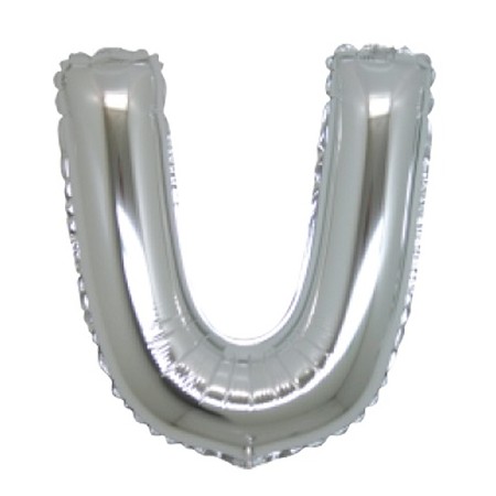 PALLONCINI ARGENTO LETTERA U 18CM