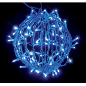 SFERA METAL 30CM 100 LED BLU