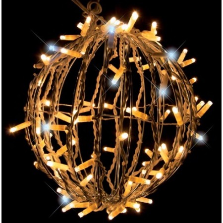 SFERA METAL 80CM 240 LED L/CALDA