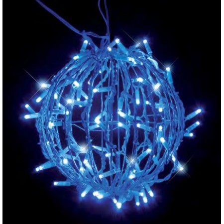 SFERA METAL 80CM 240 LED BLU