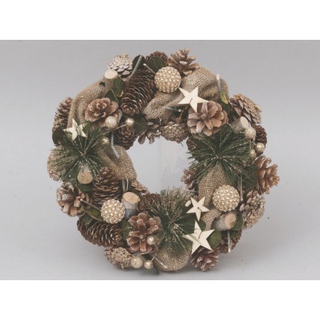 CORONA PIGNE C/GLITTER ORO C