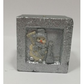 CANDELE NATALIZIE QUADRATE ARGENTO