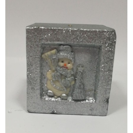 CANDELE NATALIZIE QUADRATE ARGENTO