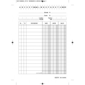 SCHEDE DARE AVERE SALDO 15X10.5 BLU/VERDE  PZ 100