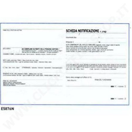 SCHEDE NOTIFICA 250 4 LINGUE E5876N