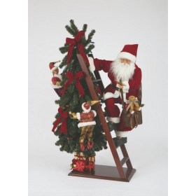 BABBO SU SCALA CHE ADDOBBA A