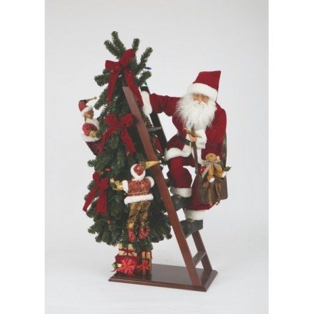 BABBO SU SCALA CHE ADDOBBA A