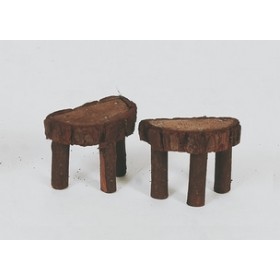 2 SGABELLI TRONCHETTI RESINA