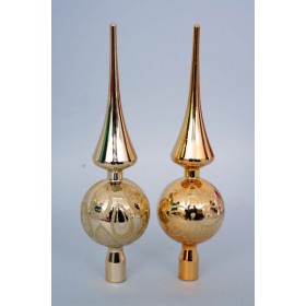 PUNTALE CM.30 ORO 2MOD.ASS.METALLIZZATO C/GLITTER IN PVC BOX