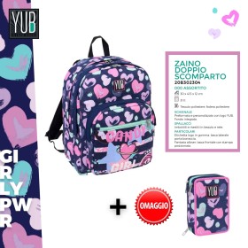 ZAINI DOPPIO SCOMPARTO YUB PWR GIRL + CORREDO 3 ZIP
