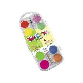 ACQUARELLI X 12 TOY COLOR 6 PERLATI+6 FLUO