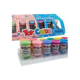 COLORI A TEMPERA  VASETTI DA 25 ML PZ 12 IN BUS PASTEL/PEARLY