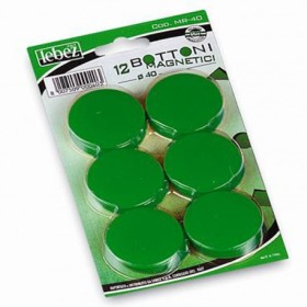 BOTTONI MAGNETICI 40MM VERDE 12 PZ
