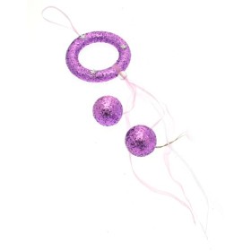 PENDENTI 2 STELLE 5CM VIOLA