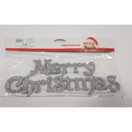 SCRITTE MERRY CHRISTMAS 20CM ARGENTO