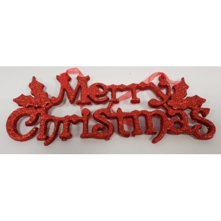 SCRITTE MERRY CHRISTMAS ROSSO 30CM