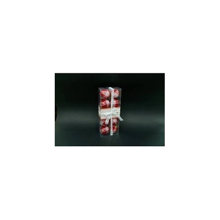 BOX 10 SFERE 6CM VORTICE ROSSO/BIANCO