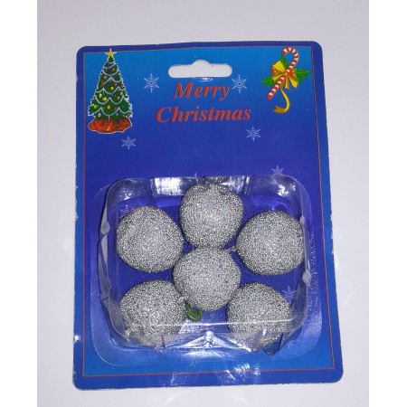 ADDOBBO MELE GLITTER ARGENTO