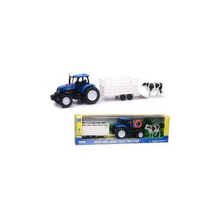 TRATTORE CON CESTA E ANIMALI 1:24